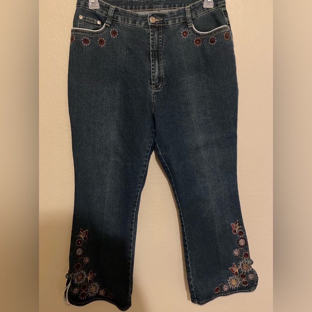 Beautiful Vintage Jeans with Embroidered Designs
